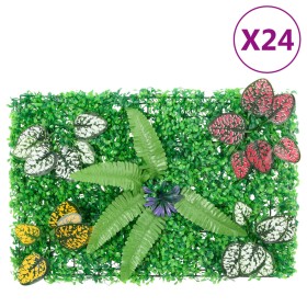   Valla de plantas artificiales 24 uds verde 40x60